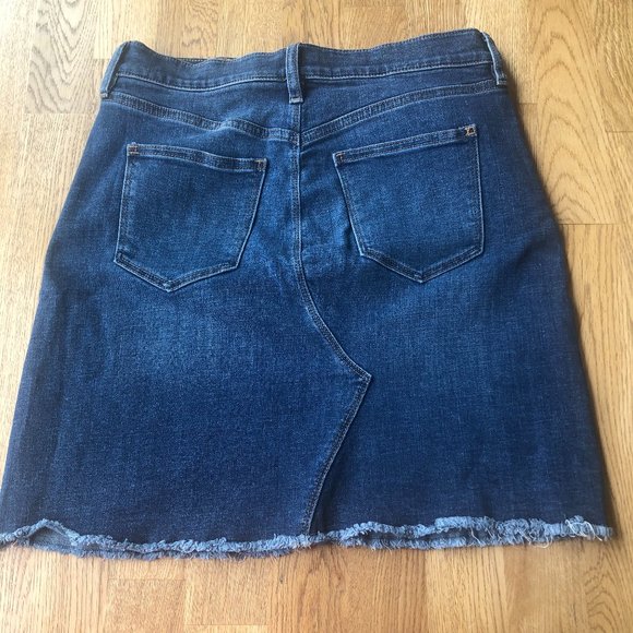 J. Crew Dark Denim Skirt Raw Hem Asymmetrical Size 6 - Picture 5 of 7